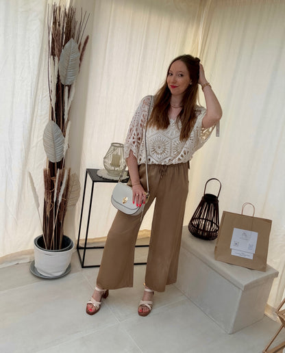 Pantalon fluide satiné 100% viscose