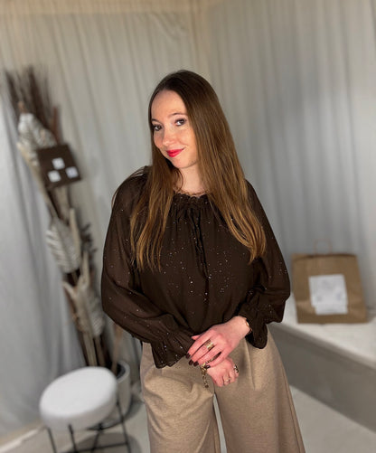 Blouse pailletée