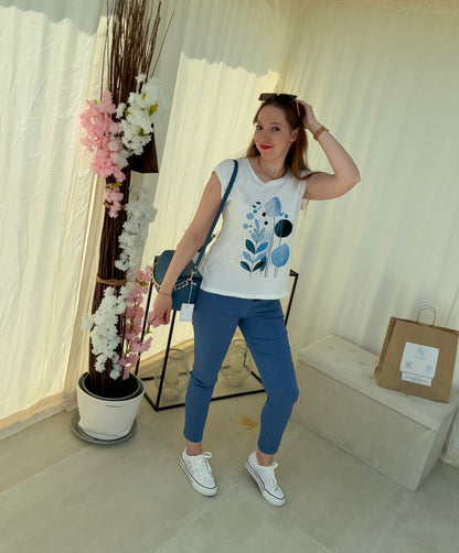 Pantalon chino léger avec ceinture camel – Élégance décontractée pour les beaux jours