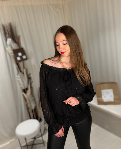 Blouse pailletée