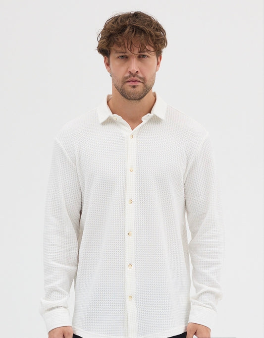 Chemise homme écru en coton