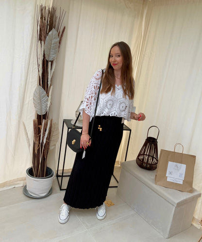 Jupe plissée longue