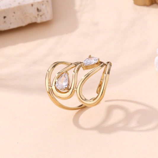 Bague entrecroisée strass