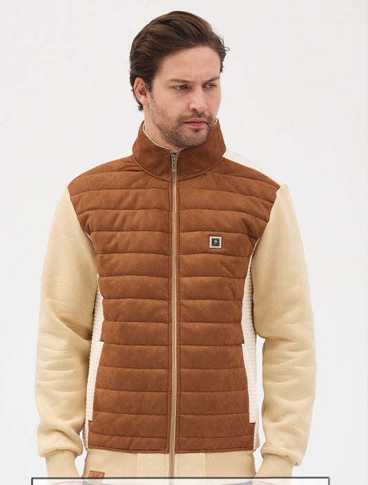 Gilet homme camel et beige