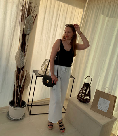 Pantalon fluide en lin & viscose