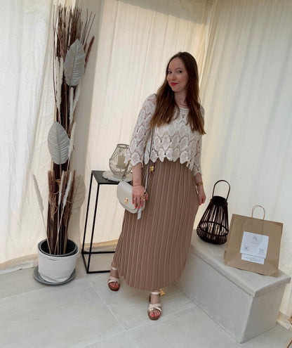 Jupe plissée longue