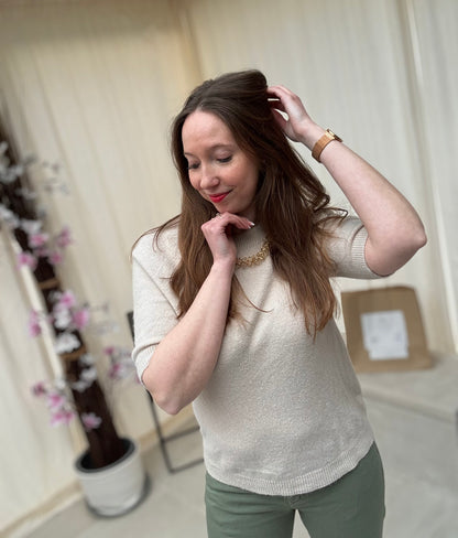 Pull douceur Alpaga manches courtes