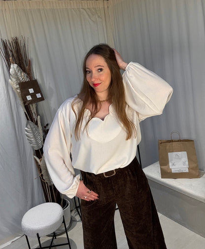 Blouse col festonnée