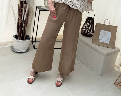 Pantalon fluide satiné 100% viscose