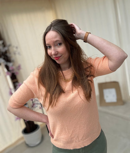 Pull douceur Alpaga manches courtes