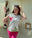 T-shirt Femme Blanc à Fleurs Fuchsia & Vertes – Léger et Élégant