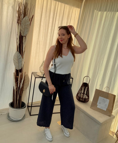 Pantalon fluide en lin & viscose