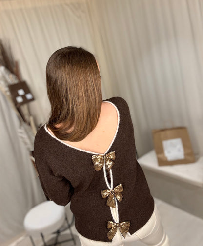 Pull noeud sequins