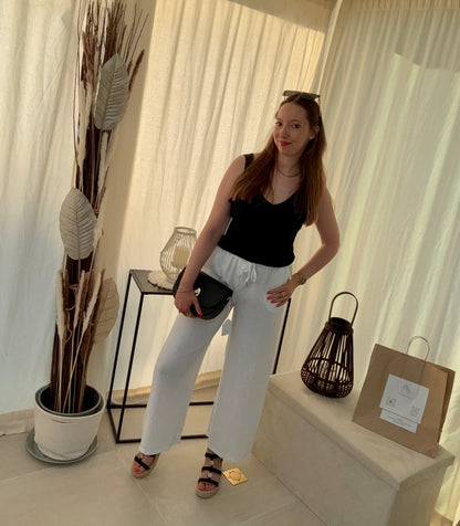 Pantalon fluide en lin & viscose