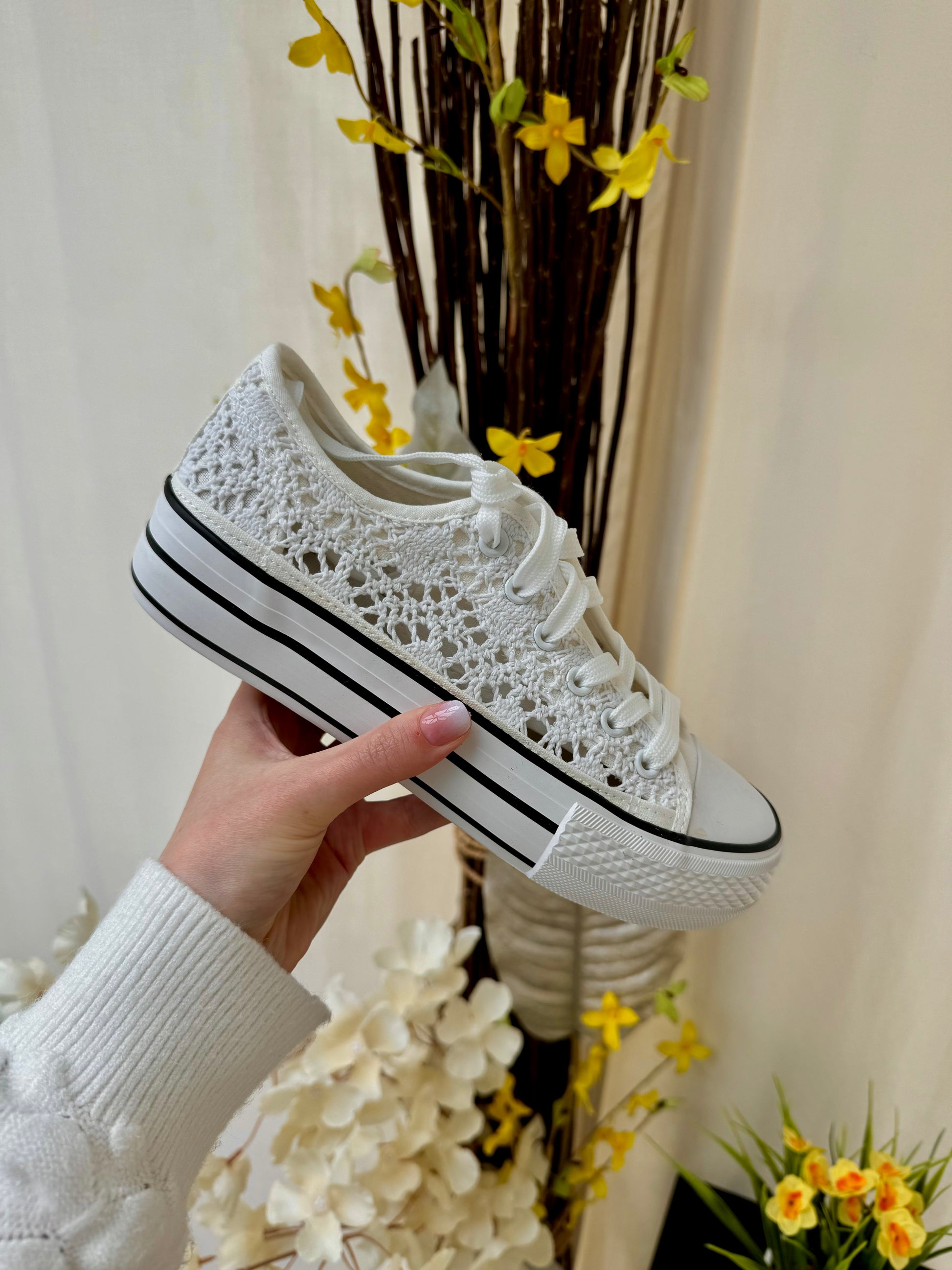 Basket blanche dentelle online