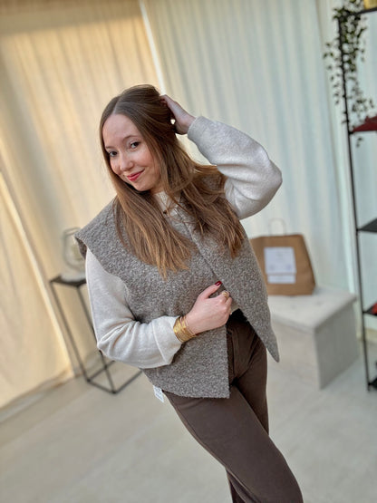 Veste sans manches en feutrine